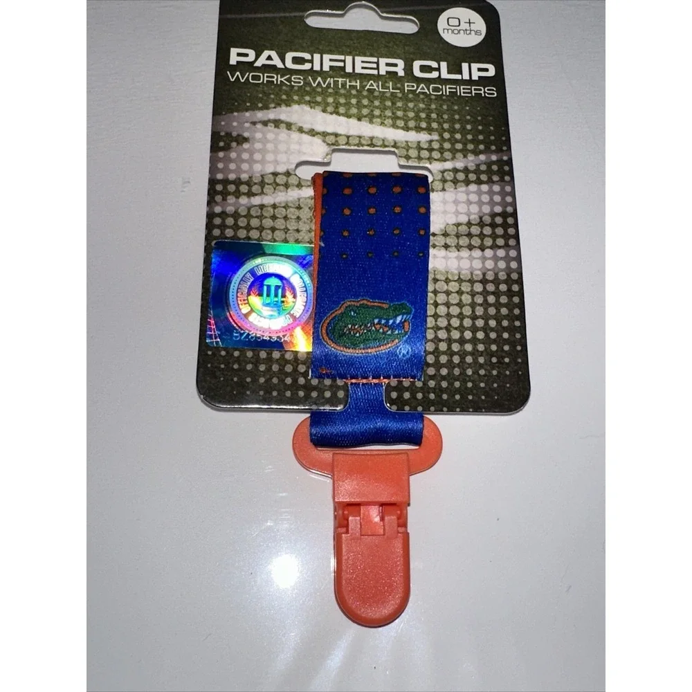 Florida Gators Pacifier Clip NCAA Blue Orange Collegiate Licensed 0+ Months